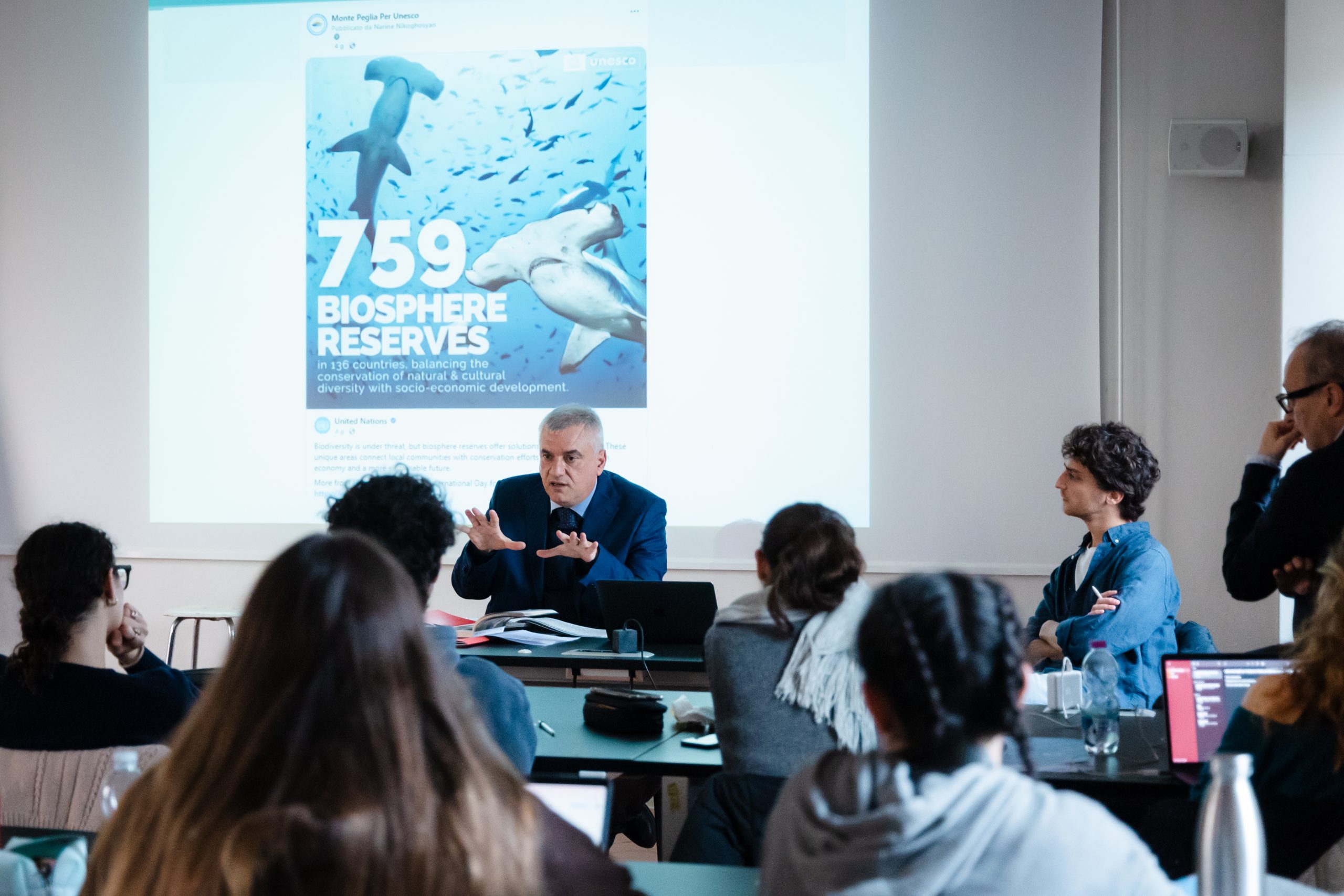 Il Presidente della Riserva Unesco del Monte Peglia, Francesco Paola, interviene al corso di Basic Design